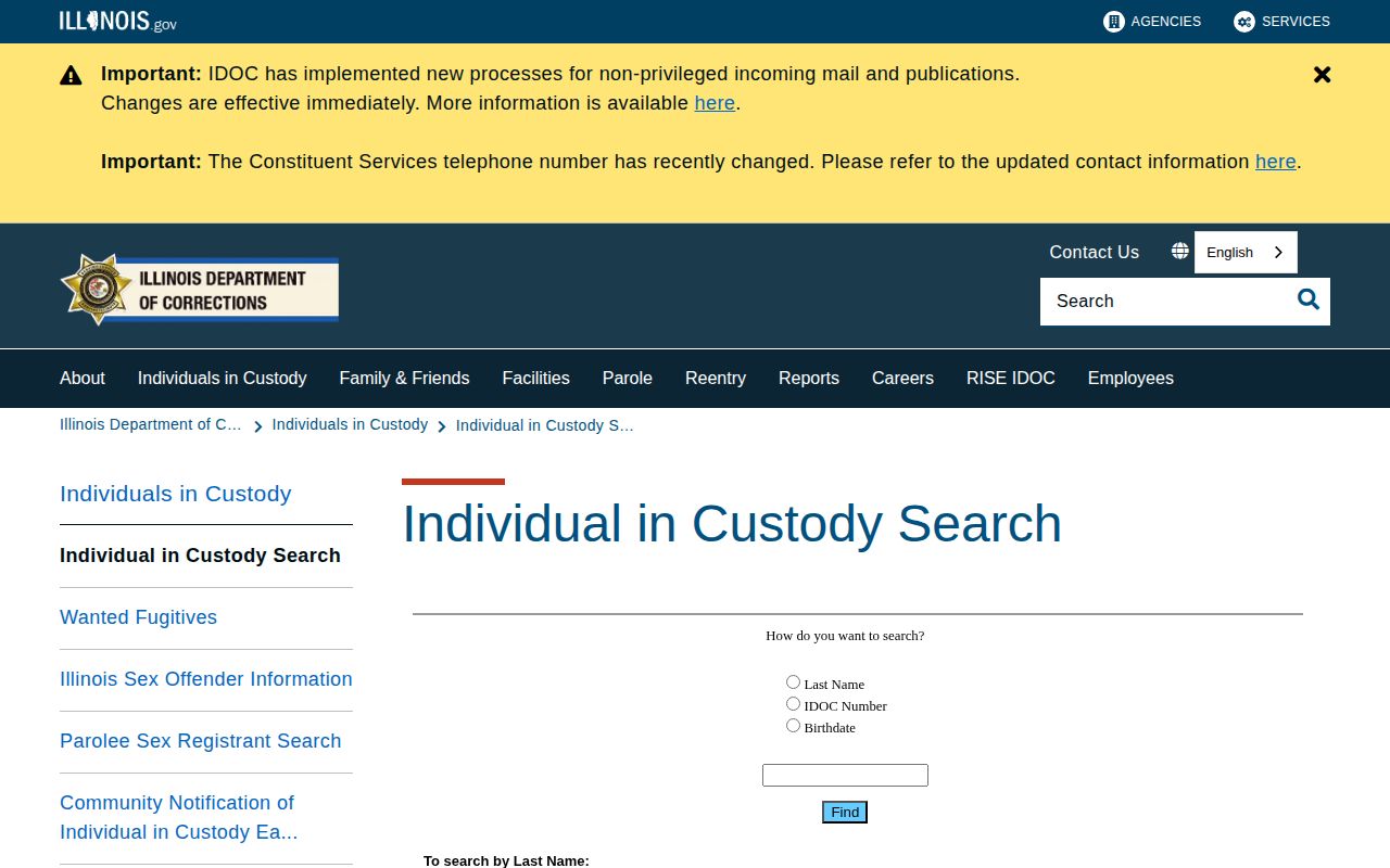 Illinois corrections search for Stark County arrest record follow-up