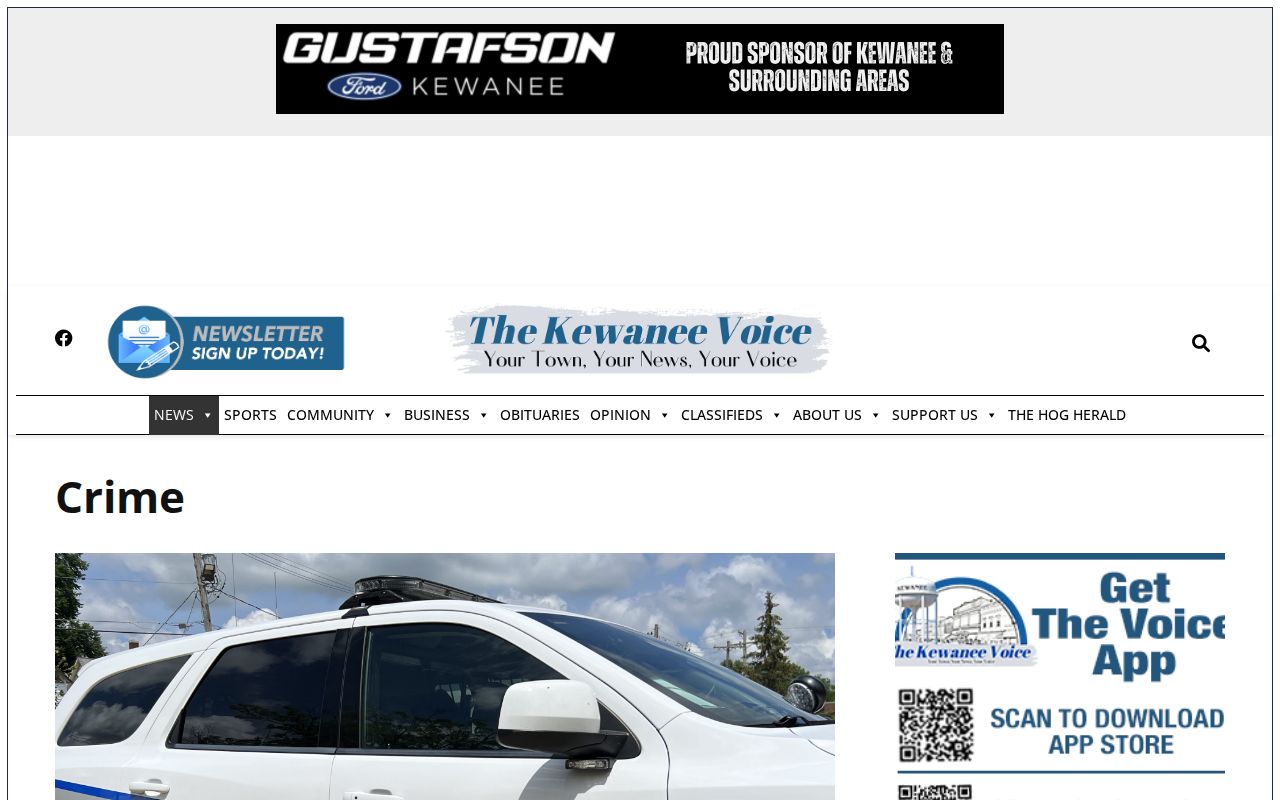 Kewanee Voice regional crime news category page