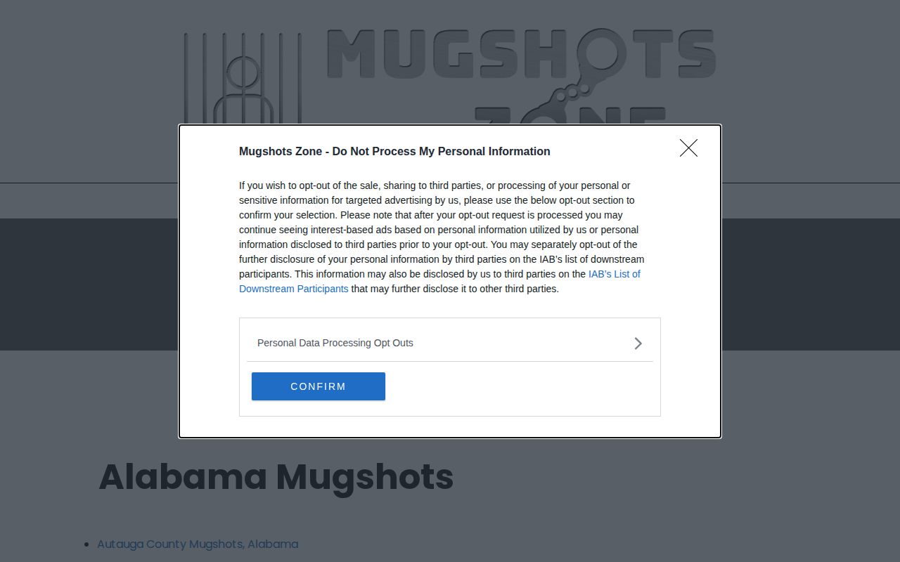 Mugshots.zone directory checked for an Illinois Stark County section